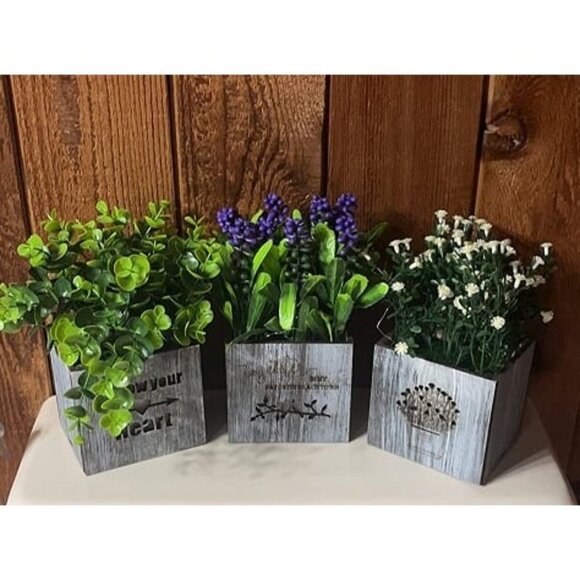 New Artificial Plants & Flowers with Nightlight, Potted Fake Plants, Home Decor - Picture 2 of 3